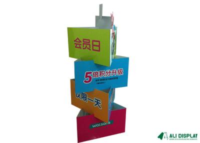 Cina banchi di mostra del pavimento del cartone dei recipienti CMYK dello scarico del cartone di 50cm in vendita