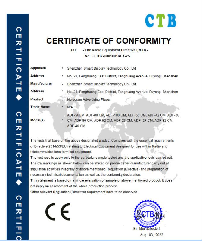 CE - Shenzhen Smart Display Technology Co.,Ltd