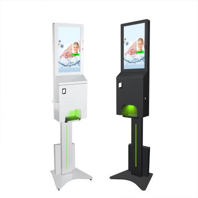 China Battery Operated 21.5 Inch Hand Sanitizer Kiosk With Thermal Printer for sale