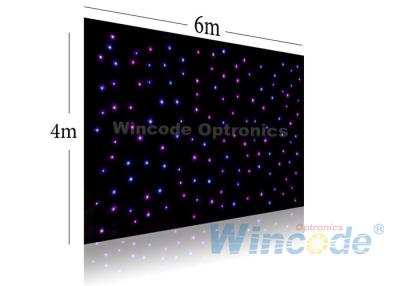 China Cortina los 4m los x 6m, pared de cortina ligera llevada RGB/solo color de la estrella de los efectos LED del centelleo en venta