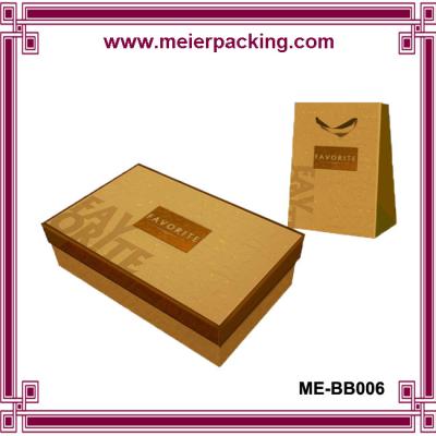 China Art-paper packaging shoes box and bag with embossed logo ME-BB006 for sale