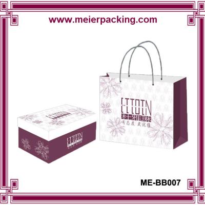 China High end printed paper shoes box and bag/suit paper cardboard and bag ME-BB007 for sale