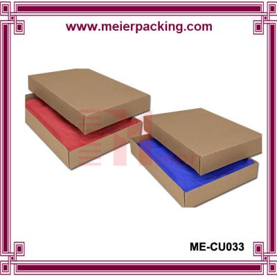China Brown kraft paper swimwear box/Corrugated plain garmant paper box ME-CU033 for sale