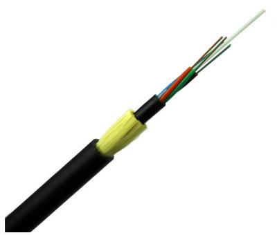 China Aramid Yarn Fiber Optic Cable With High Tension Wire Double Jacket Aerial Adss 24 Core for sale