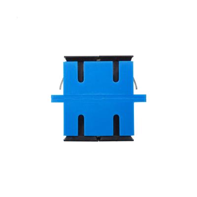 China SC UPC Fiber Optic Adapter Single Mode Duplex Blue Color PC Material for sale