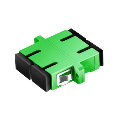 China Single Mode Duplex Fiber Optic Adapter SC UPC APC Green Color for sale