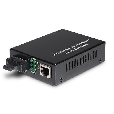 China SFP To RJ45 Fiber Optic Media Converter Single Mode Simplex Duplex 10M 100M for sale