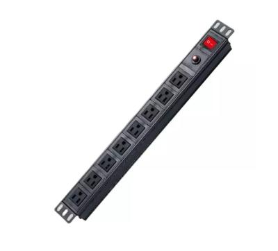 China Customized 8 Way PDU Rack Mount Socket With High Flame Retardancy Material for sale