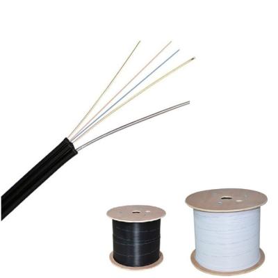 China FTTH 12 Core Drop Fiber Optic Cable GJYXCH With Steel Wire Black Color for sale
