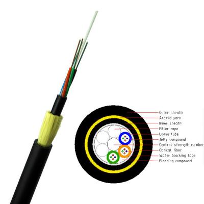China Outdoor ADSS Fiber Optic Cable 12 Core 100M Span Length With Single Sheath for sale