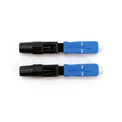 China Blue Color SM Fiber Optical Fast Connector For FTTH CATV Telecommunication for sale