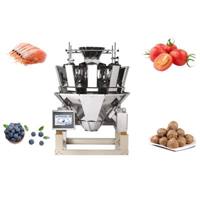 China 10 Heads Multihead Weigher 300g 500g For Fruits Blueberry Sea Food for sale