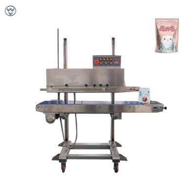 China Plastic Bag Heat Sealing Machine Continuous Seal Premade Bag For Food Snack for sale