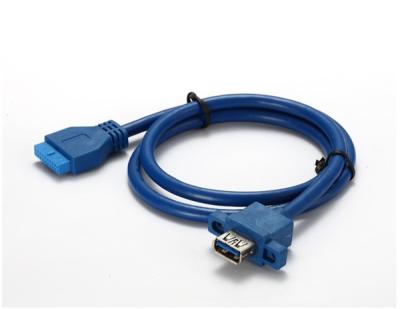 China panel mount USB 3.0 Female to 20pin female cable for sale