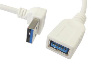 China Up Right Angled 90 degree USB 3.0 A male to Female Extension 30cm Cable White for sale