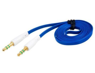 China 1.0 m 3.5 mm Port Audio Flat Extension Cable (Blue) for sale