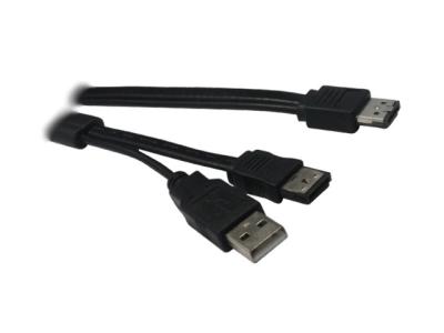 China Power over esata to esata and usb adaptor cable ,USB Plus to ESATA+USB extension cable for sale