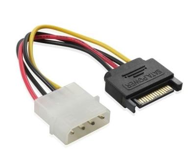 China Sata power 15pin to molex 4pin cable connector cable,SATA Power extension cable for sale