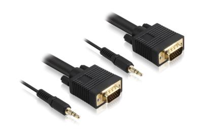 China High speed VGA+ 3.5mm Cable VGA to 3.5mm Audio Cable,VGA+3.5mm Stereo Audio Cable for sale