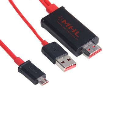 China Samsung Micro usb MHL to HDMI cable male to male,mhl cable for galaxy S2 S3 for sale