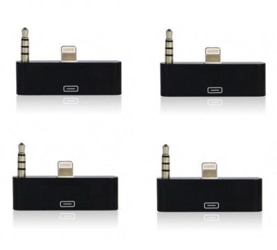 China colorful 30pin to 8 Pin AUDIO ADAPTERS converter for iPhone 5 5s 5c Itouch Nano 7 Black for sale