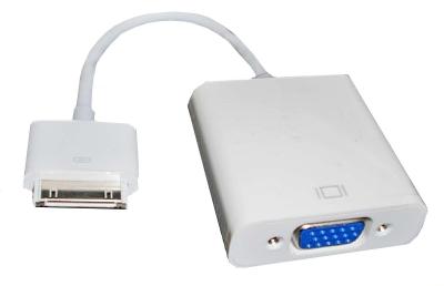 China Ipad to VGA adaptor for iphone 4 ipad white color support HD1080P for sale