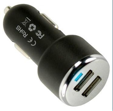 China 5V 2.1A Dual USB car Charger For iPhone 5 iPhone 4S 4 Black hot selling for sale