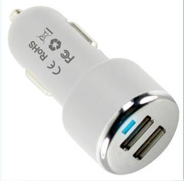 China 5V 2.1A Dual USB car Charger For iPhone 5 iPhone 4S 4 wite for sale