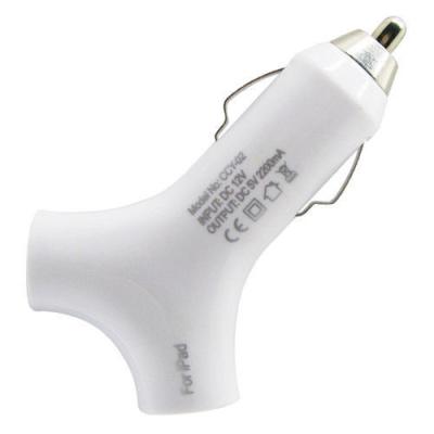 China Y shape style Dual USB 2port Car Charger Adapter for The New iPad 3 2 iPhone 5 white for sale
