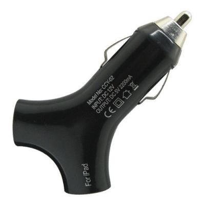 China Y shape style Dual USB 2port Car Charger Adapter for The New iPad 3 2 iPhone 5 Black for sale