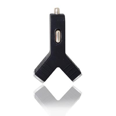 China Cigarette lighter socket car charger stylish YShape style charger3.1A dual USB2port Black for sale
