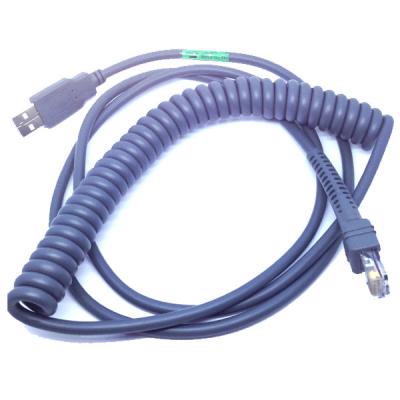 China 9ft Coiled USB Barcode Scanner Cable for Symbol LS2208 for sale