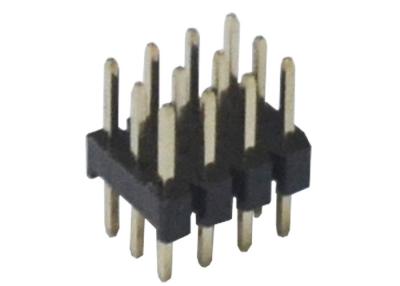 China 3x4 12 Pin Header Connector Three Row Black 180 Degree DIP Type For PCB for sale