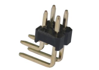 China Right Angle Dual Row Pin Header Connector 2.54mm X 2.5mm Insulation Resistance for sale