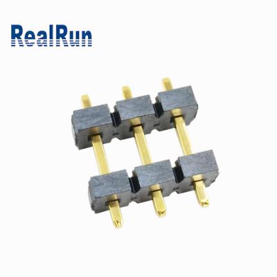 China PBT LCP Double Layer Pin Header Gold Plated 3 Pin SQ1.14 Connector L16.8 for sale