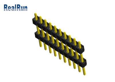 China Dual Plastic 10P Male Pin Header Connector 0.1 Inch PA6T PBT PA46 For PCB for sale