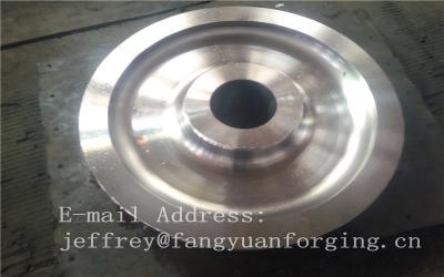 China 4140 42CrMo4 SCM440 Alloy Steel Rail Forged Wheel Blanks Quenching And Tempering Finish Machining Mine Industry for sale