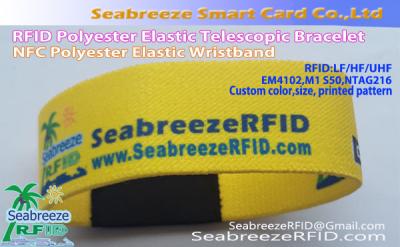 China RFID Polyester Elastic Wristband, NFC Polyester Elastic Wristband, RFID Polyester Elastic Telescopic Bracelet for sale