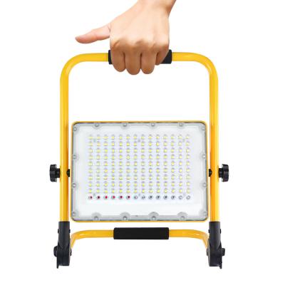 China Yellow Rechargeable Portable LED Work Light Foldable 2000 Lumen 48w 85w 90w 7 Inch for sale