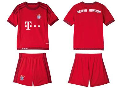 China Custom Kids Soccer Jersey Bayern Munich , Red Home red Soccer Shirts for sale