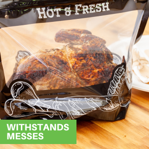These hot food bags are microwavable for easy reheating.
