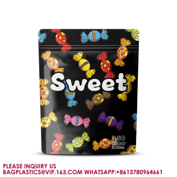 Quality Sustainable Customized Printing Logo Candy Gummy Cookie Shape Sealed Portable Mylar Bag for sale