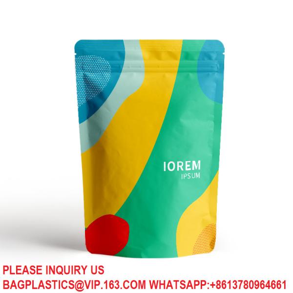 Quality Custom Printed Matte Resealable Ziplock Pla Packaging Stand Up Pouch Edible Candy Cookie for sale
