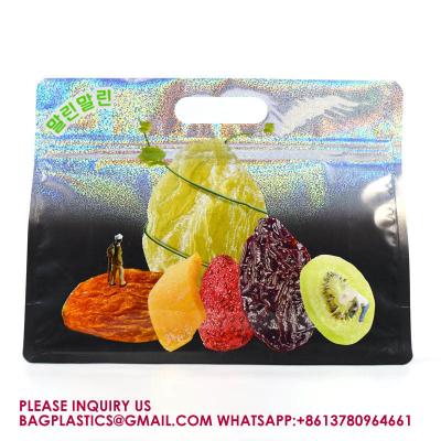 China Resealable Stand Up Pouches For Long Term Storage Holographic Design Sealable Packaging for sale