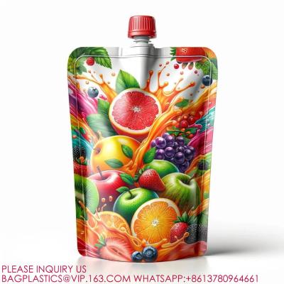 China Beverage Milk Juice Bag Vertical Reusable Liquid Bag Packaging Sealed Storage Spout Bag for sale
