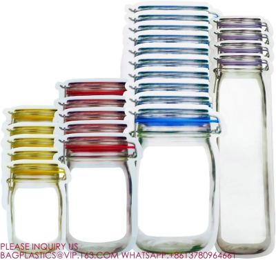 China Mason Jar Bag Mason Jar Pouch, Bottle Pattern Zipper Bag, Seal Leak-Proof Snack Saver for sale