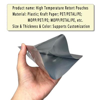 China Retort Sealable Aluminum Foil Mylar Bag Open Top Packing Bulk Food Storage Retort Pouch for sale
