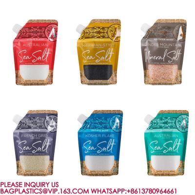 China Reusable Clear Flask Bags Power Spice Sea Salt Packaging Cruise Sneak Drink Spout Pouch for sale