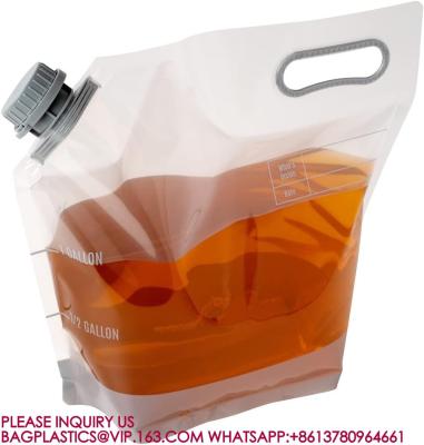 China Beer Spout Pouch With Handle Storage Bag With Spout Large Capacity Liquid Doypack Bag for sale