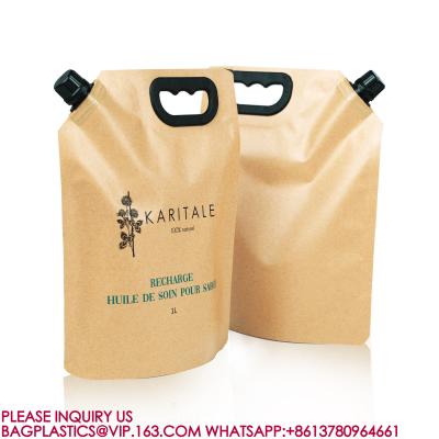 China Custom Printed Detergent Packaging Bag Plastic Refill Bag With Handle Kraft Spout Pouch for sale